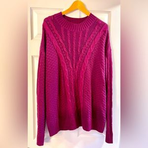 Andrée by Unit plum/wine sweater with texture detail, size 2XL, NWOT